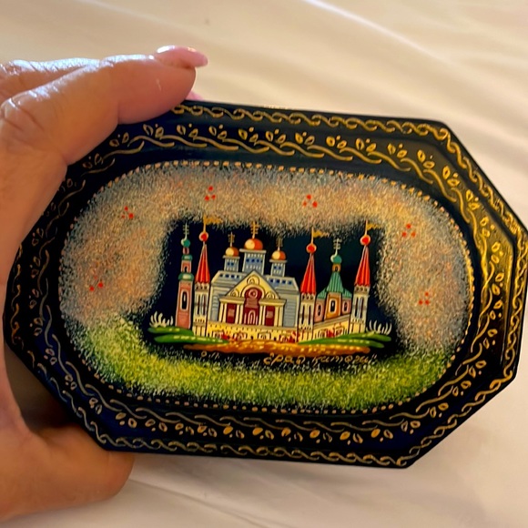 Antique Russian Lacquer Box Kholui Hand painted signed - Picture 11 of 11